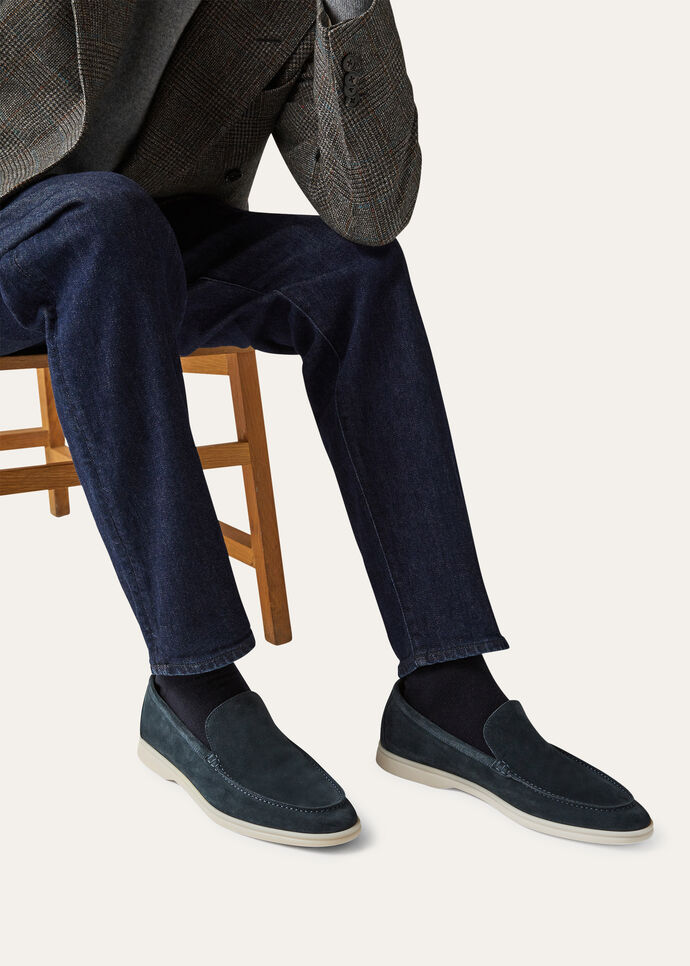 L0r0 P1ana Summer Walk Loafers Classic Blue For Men FAE8124_W019