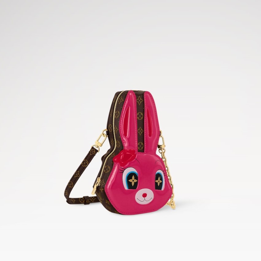 L0vis Vvtt0n Wallet On Chain Rabbit Pink For Women M11452 7.9in/20cm
