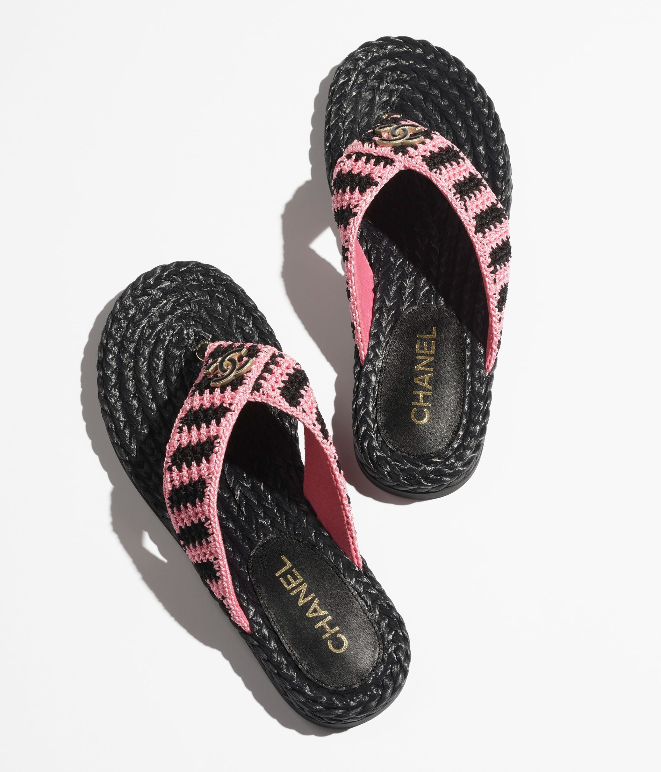 Ch**el Flip-Flops Black And Pink For Women G45595 B16074 NW162