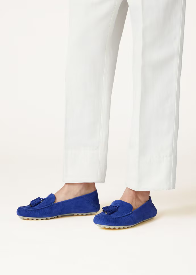 L0r0 P1ana Dot Sole Walk Loafers Blue Fluorite For Women – FAN0109 W13O