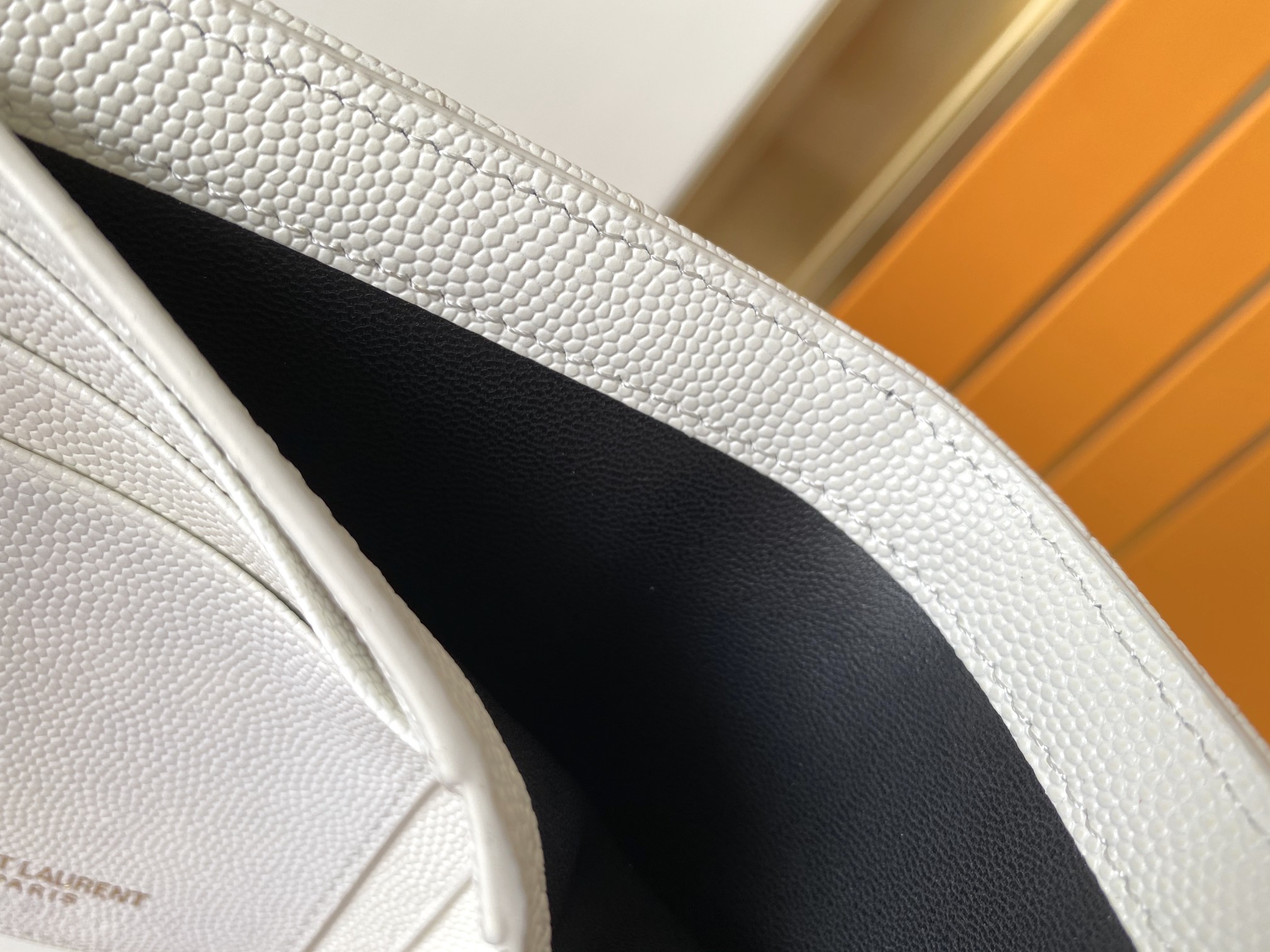 Sa1nt Lau*nt Cassandre Matelaseé Compact Tri Fold Wallet Blanc Vintage For Women 4.9in/12.5cm 403943BOW019207 Y51