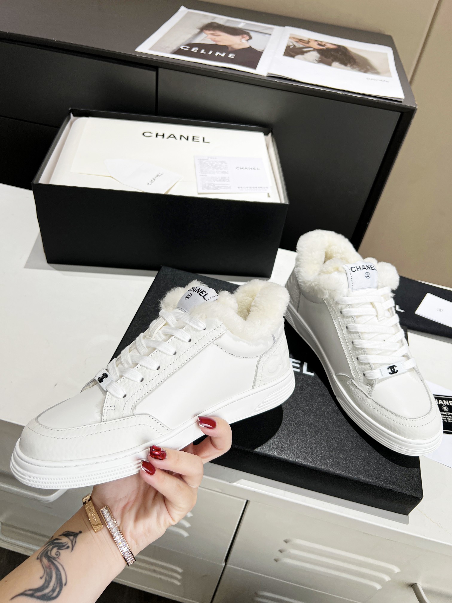 Ch**el Sneakers White For Women