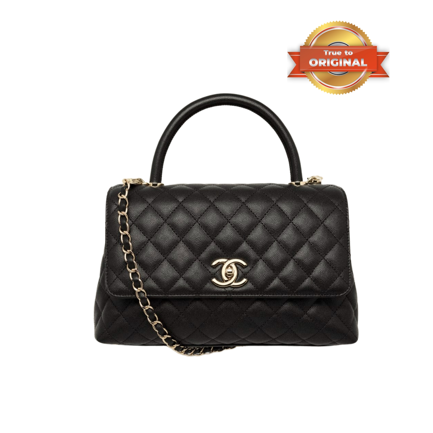[True-to-ORIGINAL] Ch**el Large Flap Bag With Top Handle Black For Women 29cm/11.3in A92991 B05061 94305