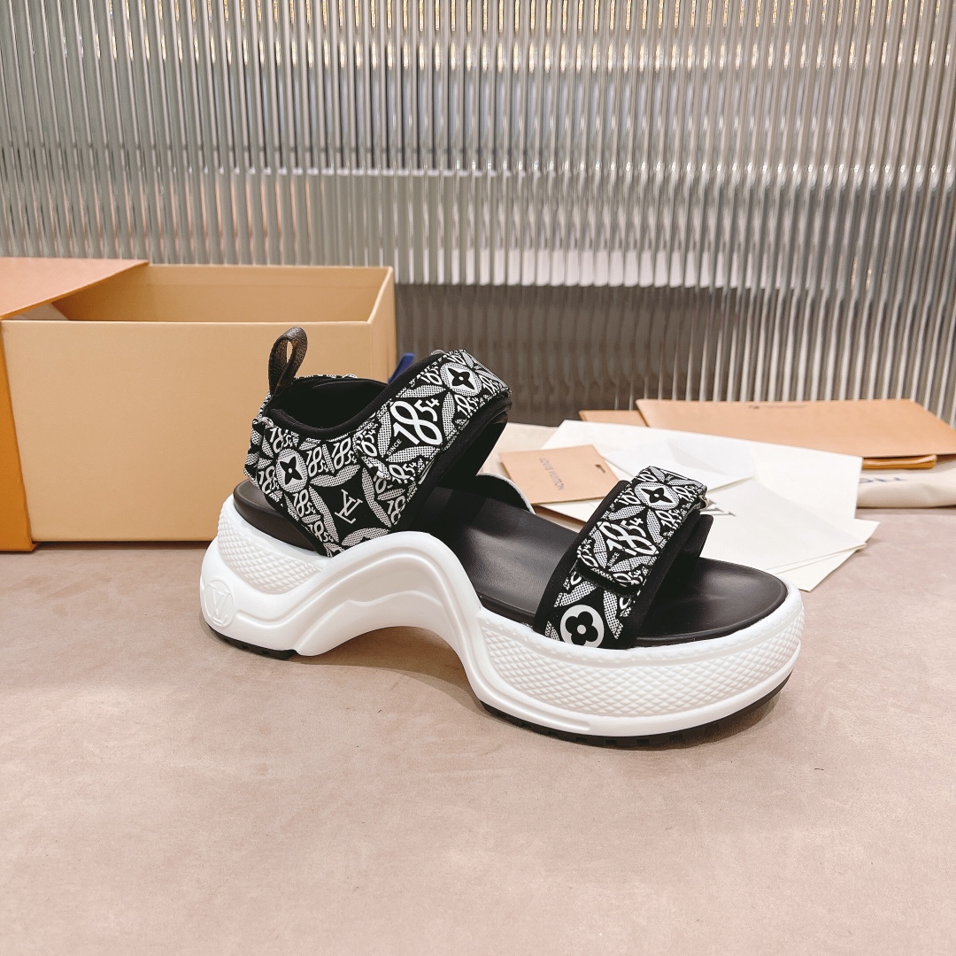 L0vis Vvtt0n Women’s LV Archlight Flat Sandal Black For Women LV