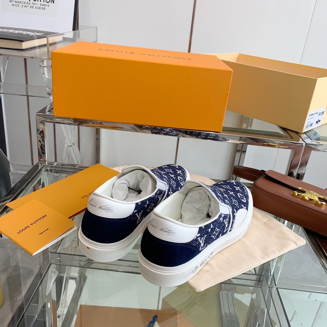 L0vis Vvtt0n Women’s Trocadero Slip On Dark Blue For Women LV