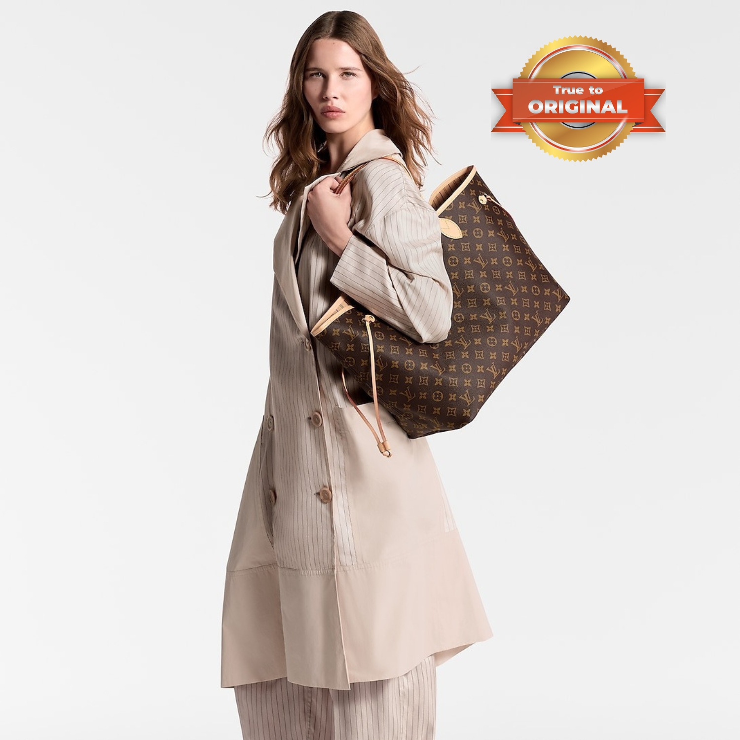 [True-to-ORIGINAL] L0vis Vvtt0n Neverfull GM Tote Bag Monogram Canvas Brown For Women 39cm/15.4in M46978