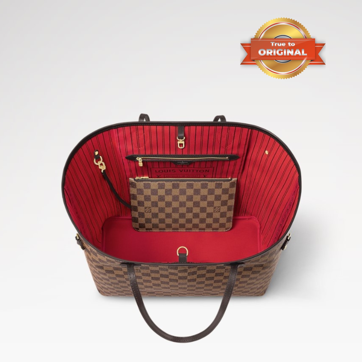 [True-to-ORIGINAL] L0vis Vvtt0n Neverfull GM Tote Bag Damier Canvas Brown For Women 39cm/15.4in N40597