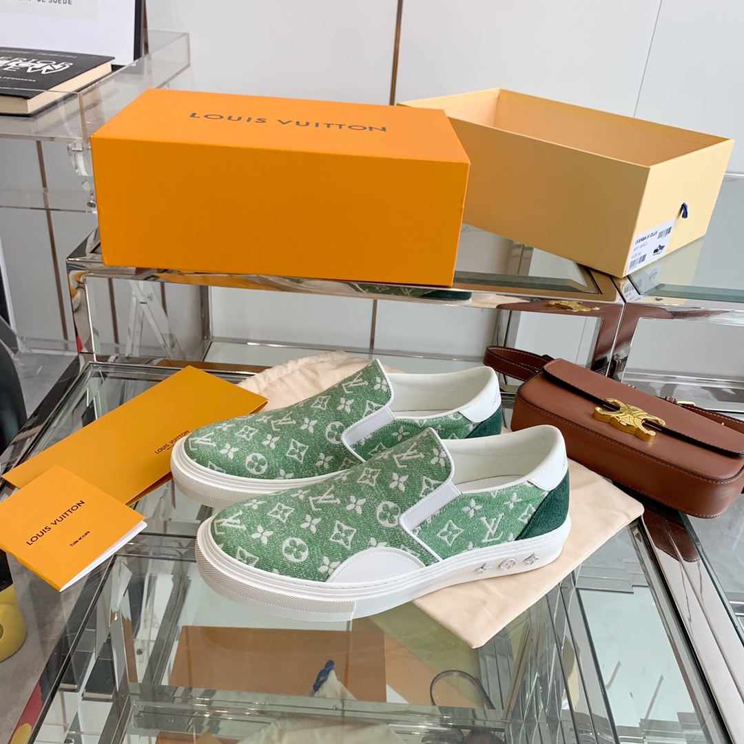 L0vis Vvtt0n Women’s Trocadero Slip On Green For Women LV