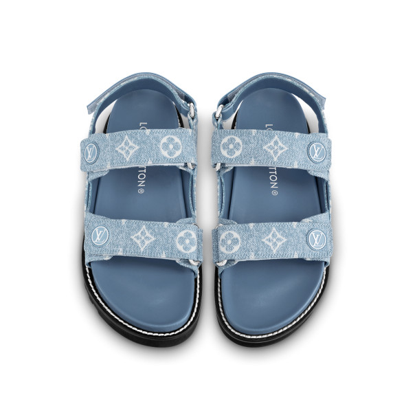 Paseo Flat Comfort Sandal Blue For Women – 1AB0TE