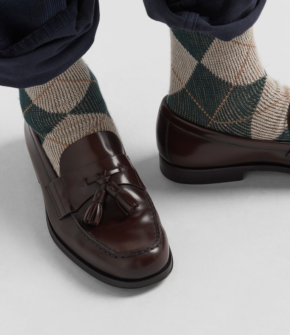 Pra*a Brushed Leather Loafers Sienna For Men 2DB214_055_F0038_F_C000