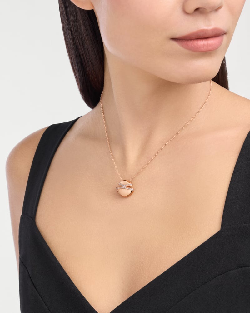 Bv1g*ai Cabochon Necklace Rose Gold For Women 361447
