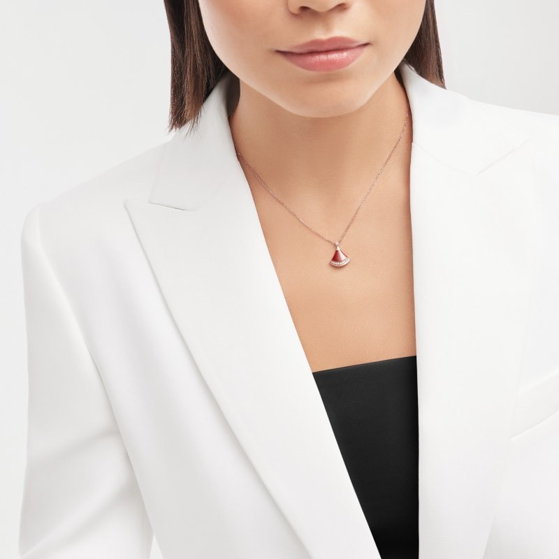 Bv1g*ai Divas’ Dream Necklace Rose Gold For Women 361251