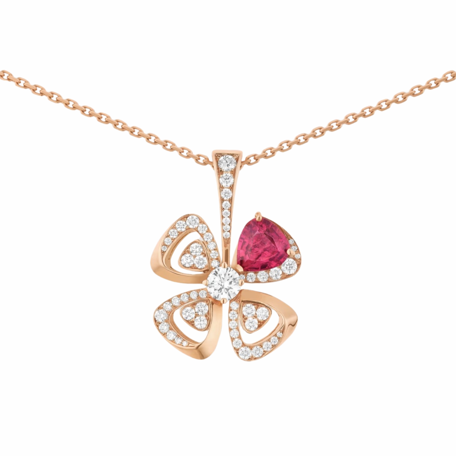 Bv1g*ai Fiorever Necklace Rose Gold For Women 359928