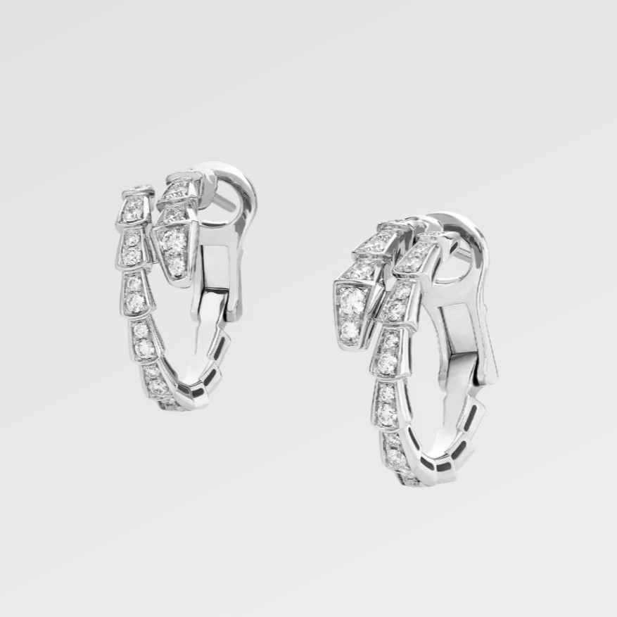Bv1g*ai Serpenti Viper Earrings White Gold For Women 358360