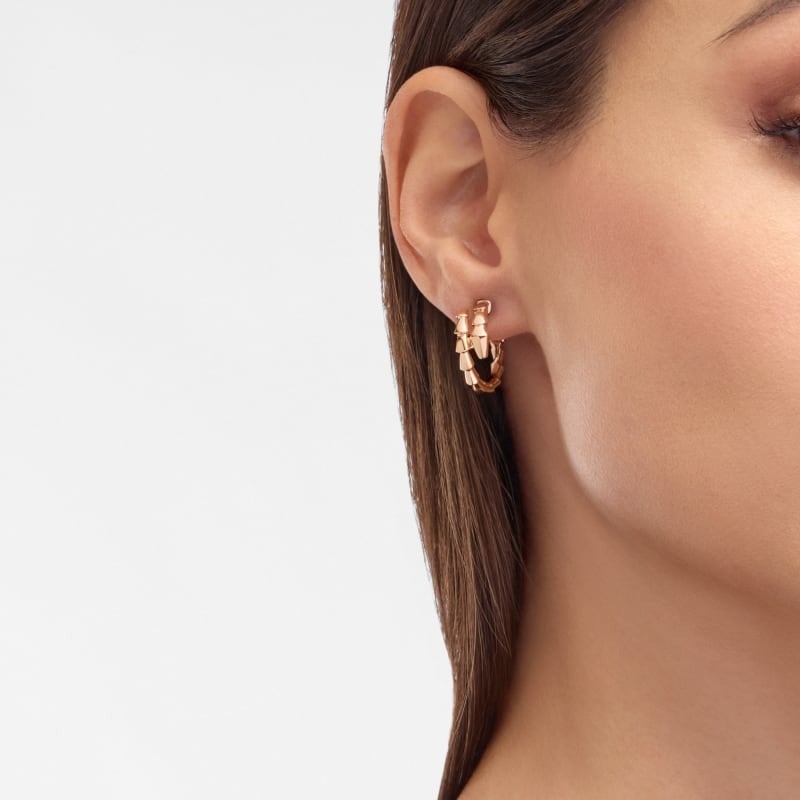Bv1g*ai Serpenti Viper Earrings Rose Gold For Women 361293