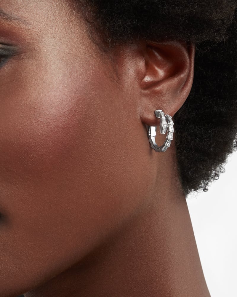 Bv1g*ai Serpenti Viper Earrings White Gold For Women 358360