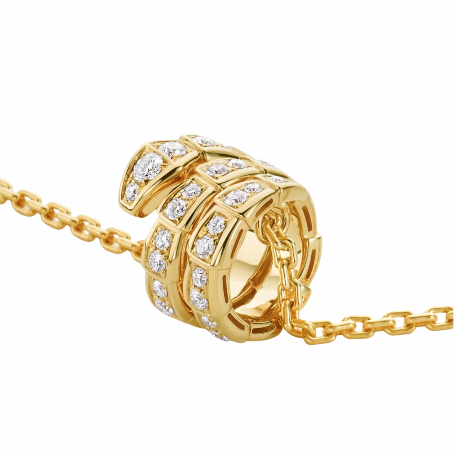 Bv1g*ai Serpenti Viper Necklace Yellow Gold For Women 357936