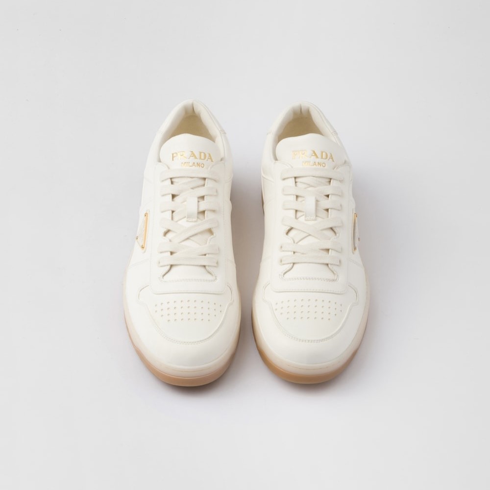 Pra*a Downtown Nappa Leather Sneakers Ivory For Men 2EE364_038_F0304_F_D001