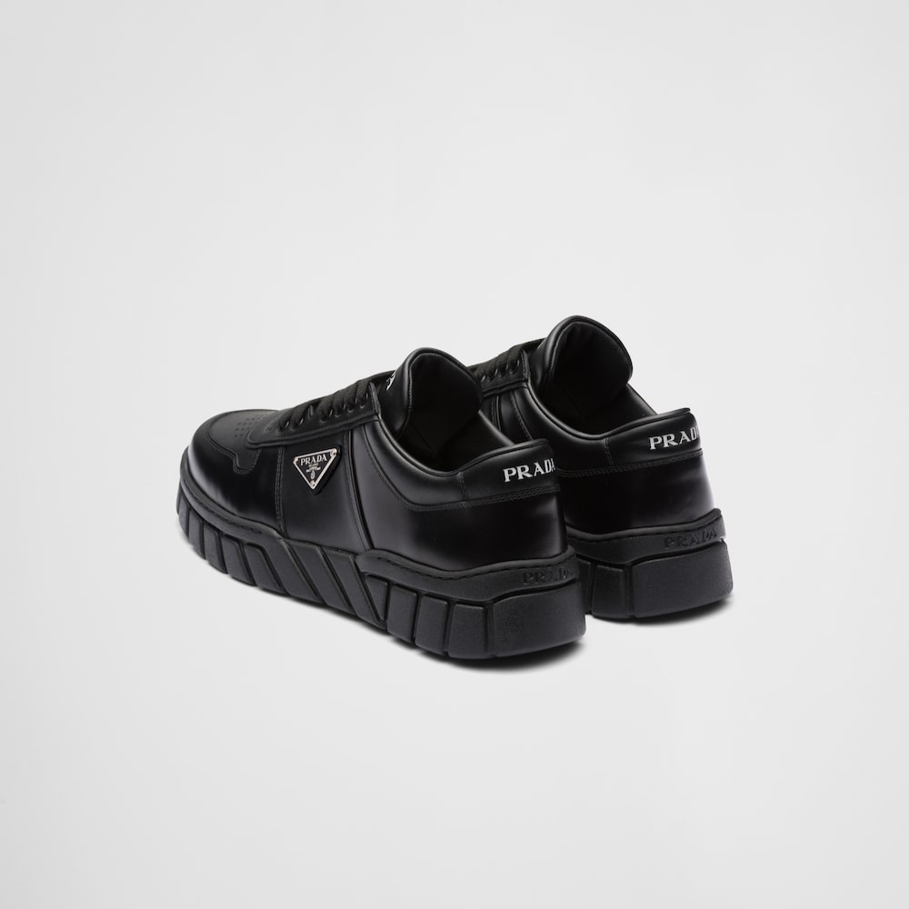 Pra*a Leather Sneakers Black For Men 2EE378_3LJ6_F0002