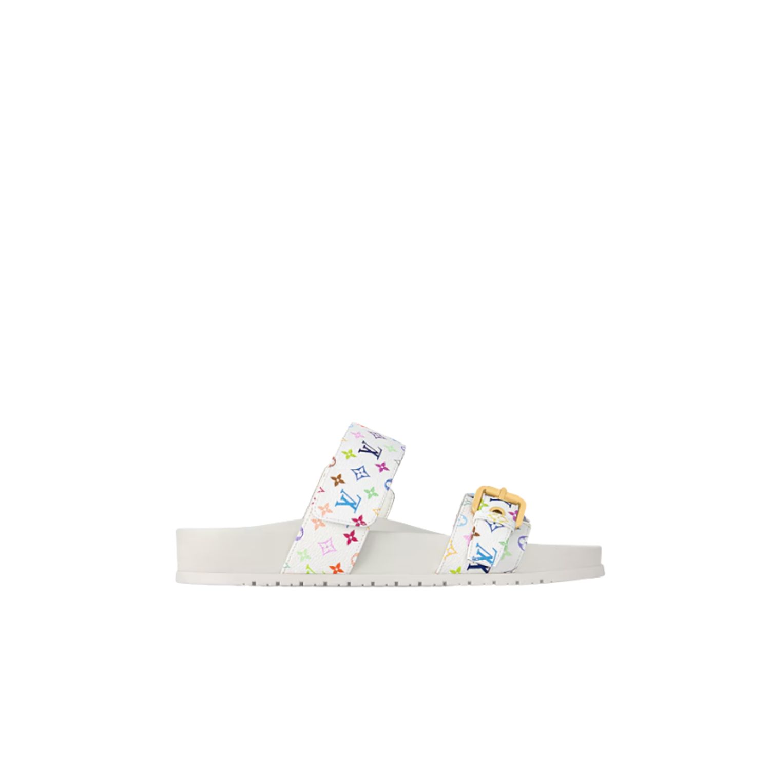 L0vis Vvtt0n LV x TM Bom Dia Flat Comfort Mule Multicolored Blanc For Women – 1AGXU3