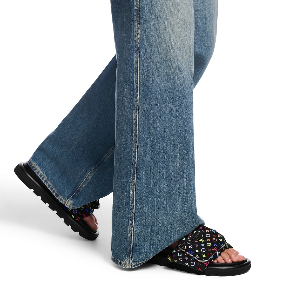 L0vis Vvtt0n LV x TM Pool Pillow Flat Comfort Mule Black For Women 1AGVRH