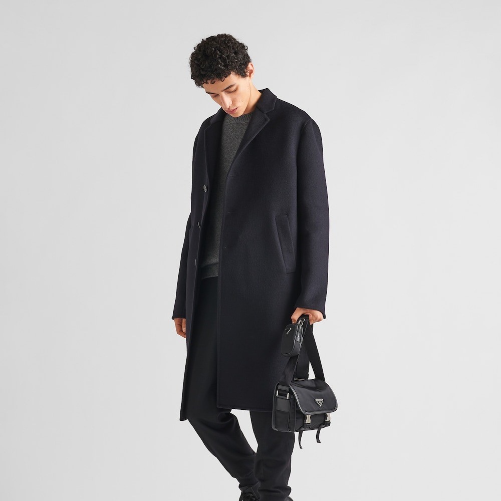 Pra*a Re-Nylon And Leather Shoulder Bag For Men 8.7in/22cm 2VD034_2DMH_F0002_V_XOP