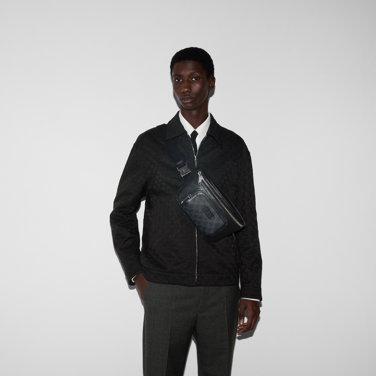 Gvc*1 GG Svp*me Medium Belt Bag Black For Men 11.4in/29cm 795463 FADJK 1000