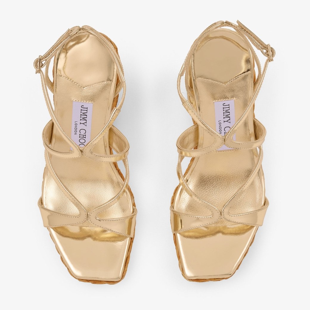 J1m*y Ch00 Ayla 110 Gold Metallic Wedge Gold For Women AYLA110CUH