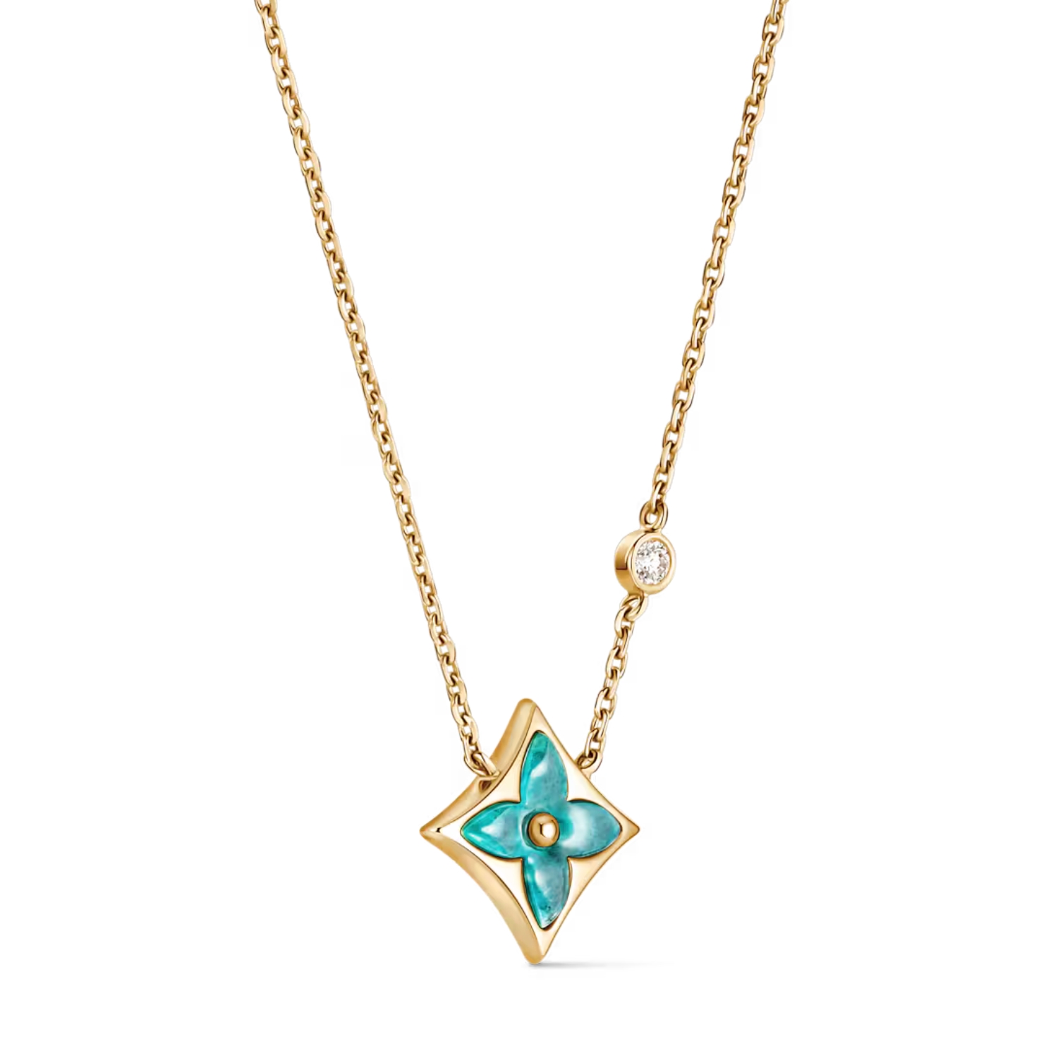 L0vis Vvtt0n Color Blossom BB Star Pendant Necklace Gold-Toned For Women Q03276