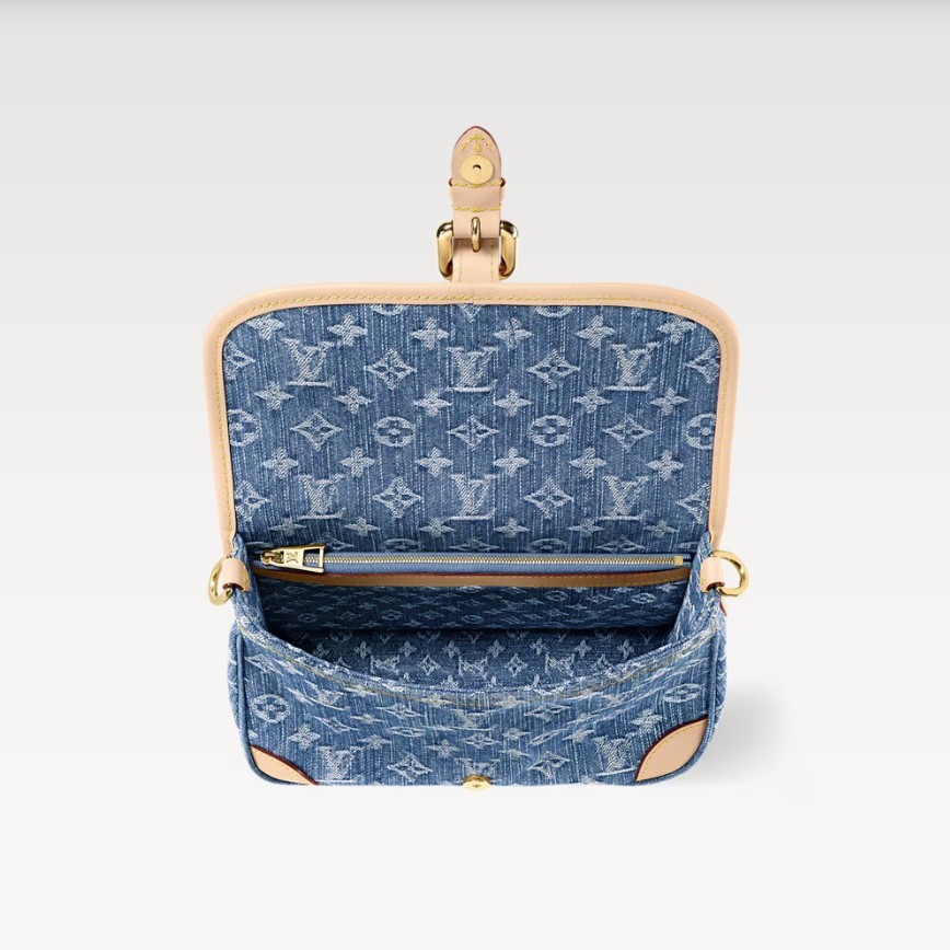 L0vis Vvtt0n Diane Handbag Denim Blue For Women 9.4in/24cm M13070