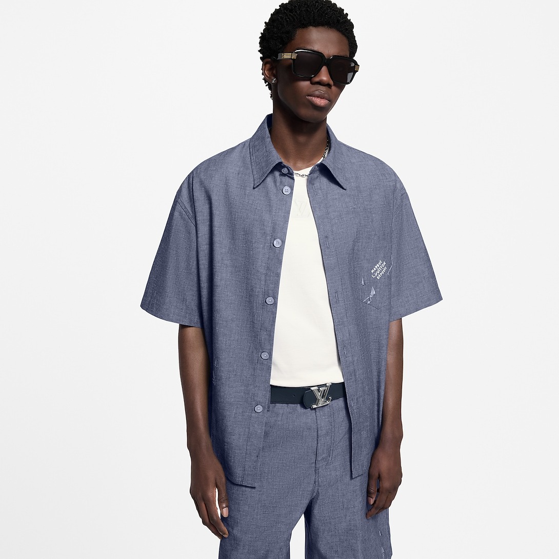 L0vis Vvtt0n LV Dimension 40mm Reversible Belt Blue For Men M4134U