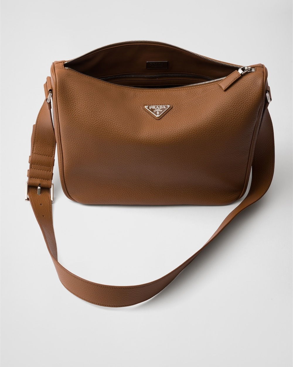 Pra*a Leather Shoulder Bag Cognac For Men 30cm/12in – 2VH182_2BBE_F0046_V_DOF