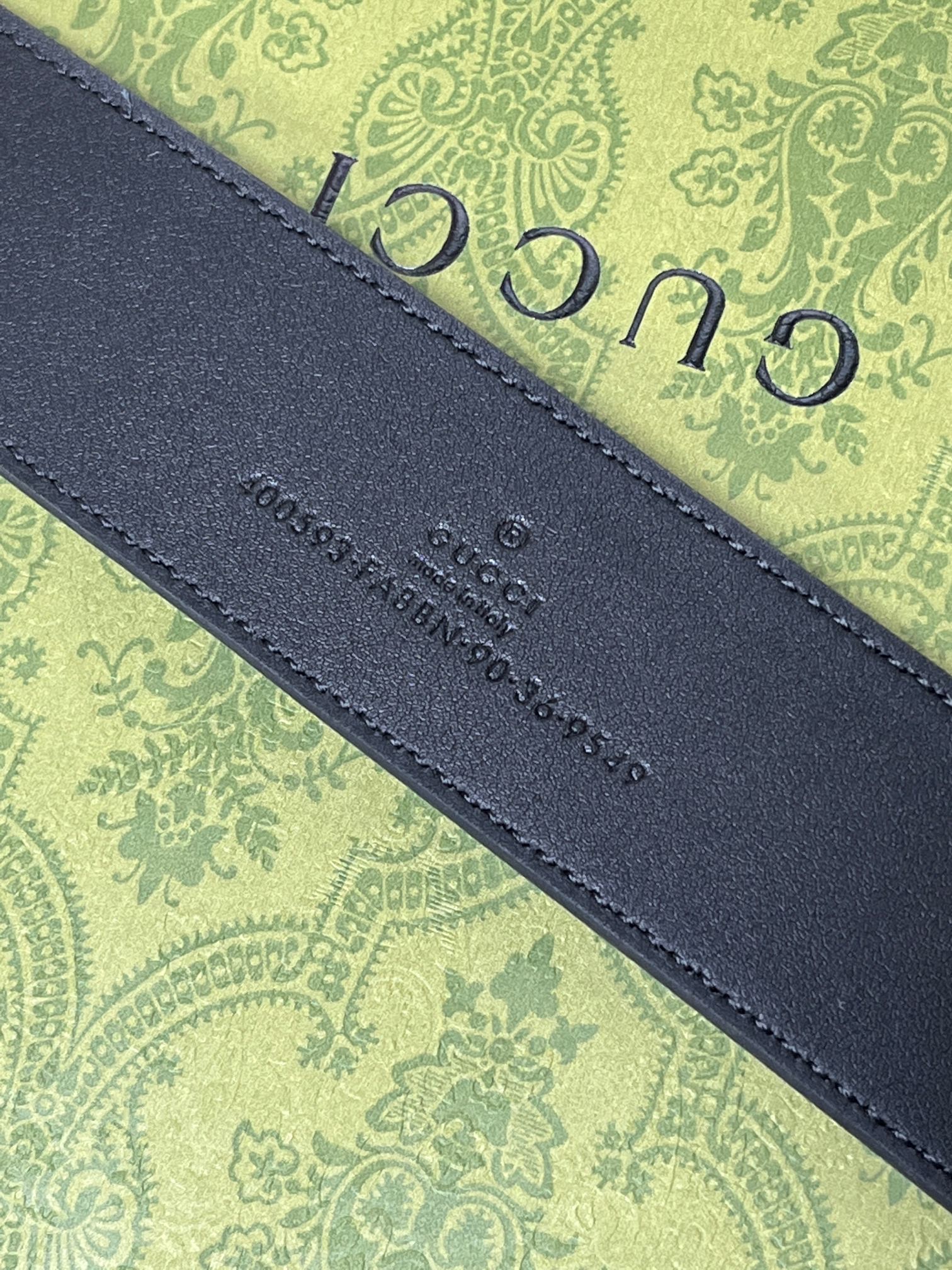 Gvc*1 GG Marmont Circle Buckle Belt Black Leather With Gold Trim 40mm