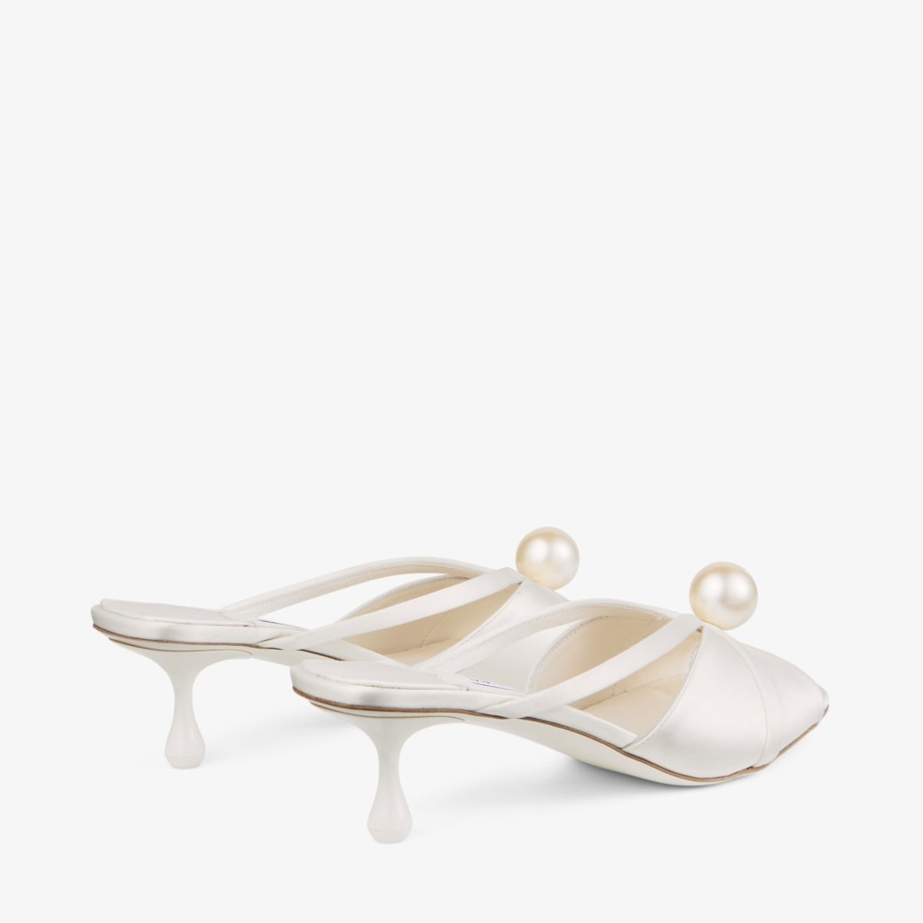 J1m*y Ch00 Siva Mule 50 Ivory/White For Women SIVAMULE50AOD