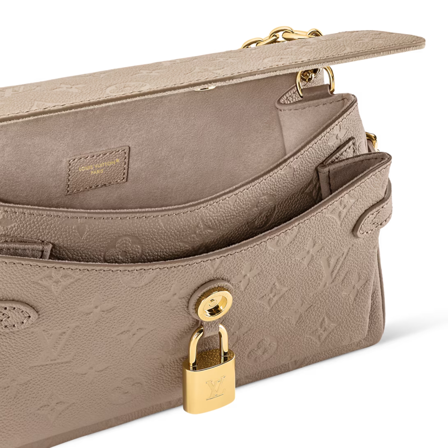 L0vis Vvtt0n Anytime Flap Bag Tourterelle Gray For Women 11.6in/29.5cm M14973