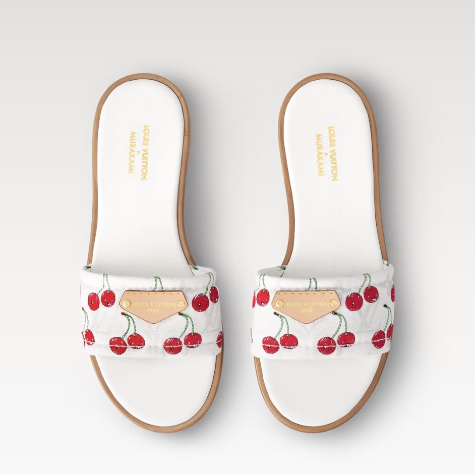 L0vis Vvtt0n LV x TM Lily Flat Mule White For Women 1AHM34