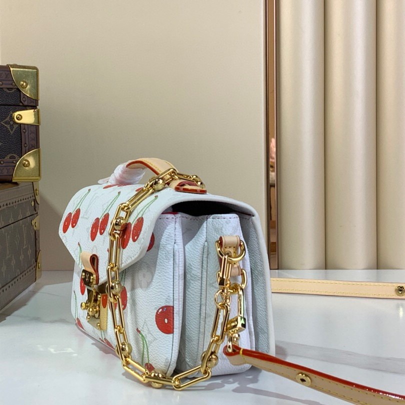 [True-to-ORIGINAL] L0vis Vvtt0n LV x TM Pochette Métis East West Cherry Canvas For Women 8.5in/21.5cm M14231