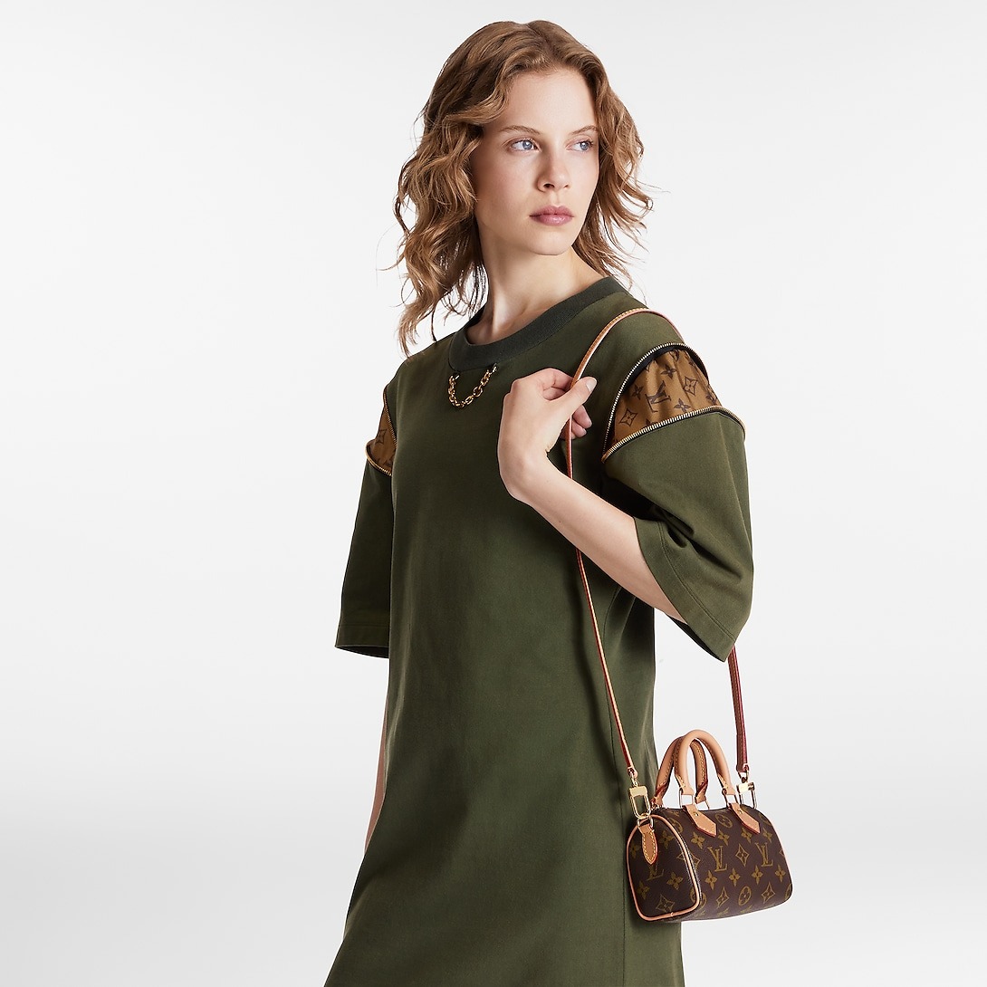 [True-to-ORIGINAL] L0vis Vvtt0n Nano Speedy Monogram Canvas Brown For Women 16cm/6.3in M81085