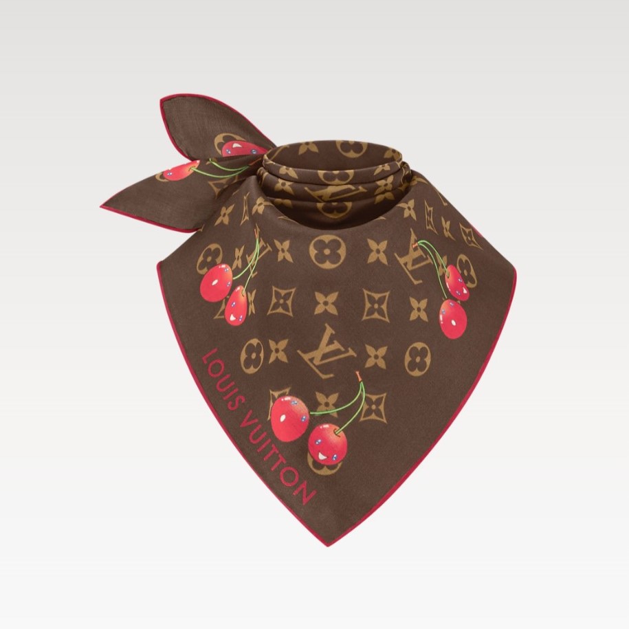 L0vis Vvtt0n LV x TM Monogram Cerise Square 55 Brown For Women 21.7in/55cm M96090