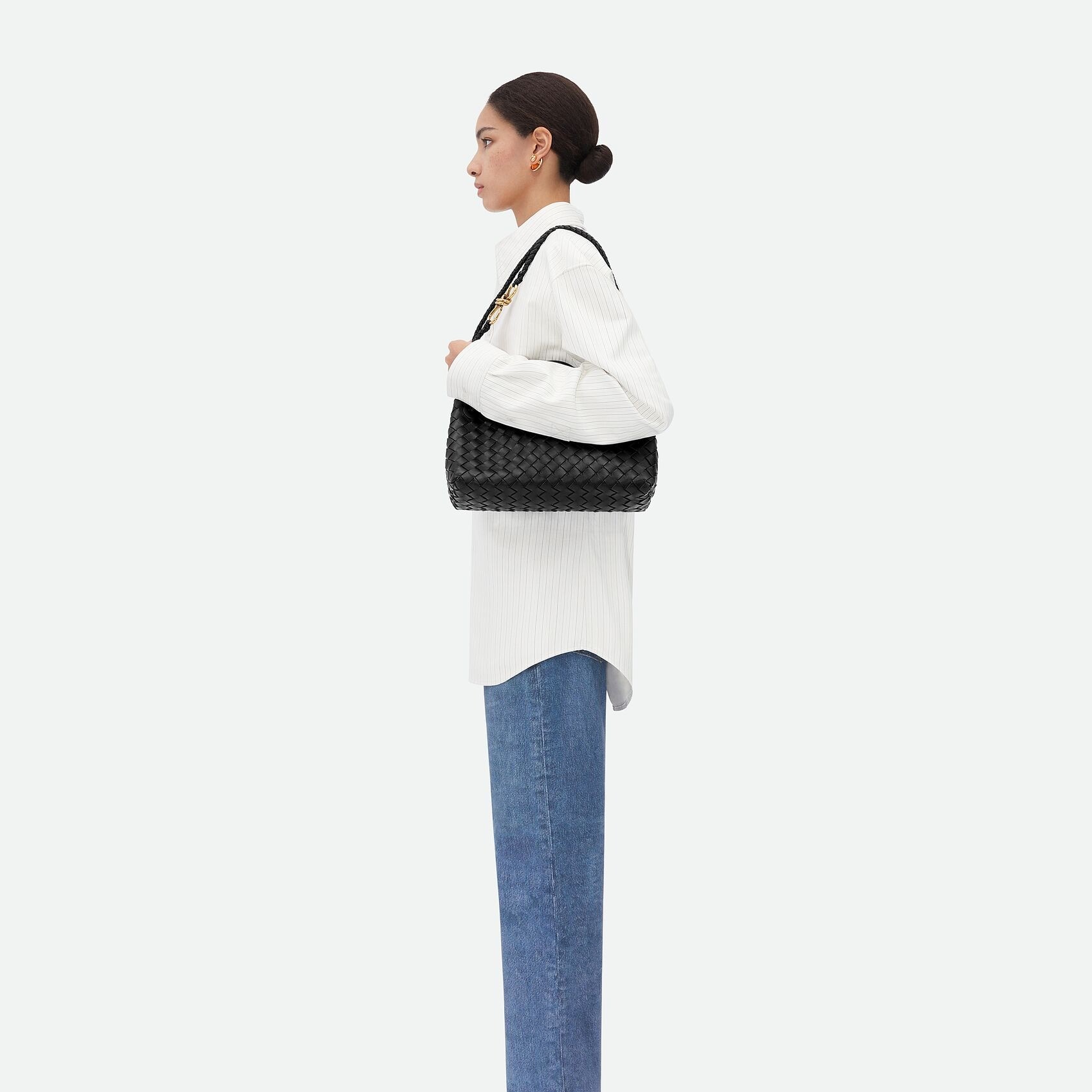 [True-to-ORIGINAL] B0tt*ga Ven*ta East-West Andiamo Black For Women 29cm/11.4in 766010VCPP11139