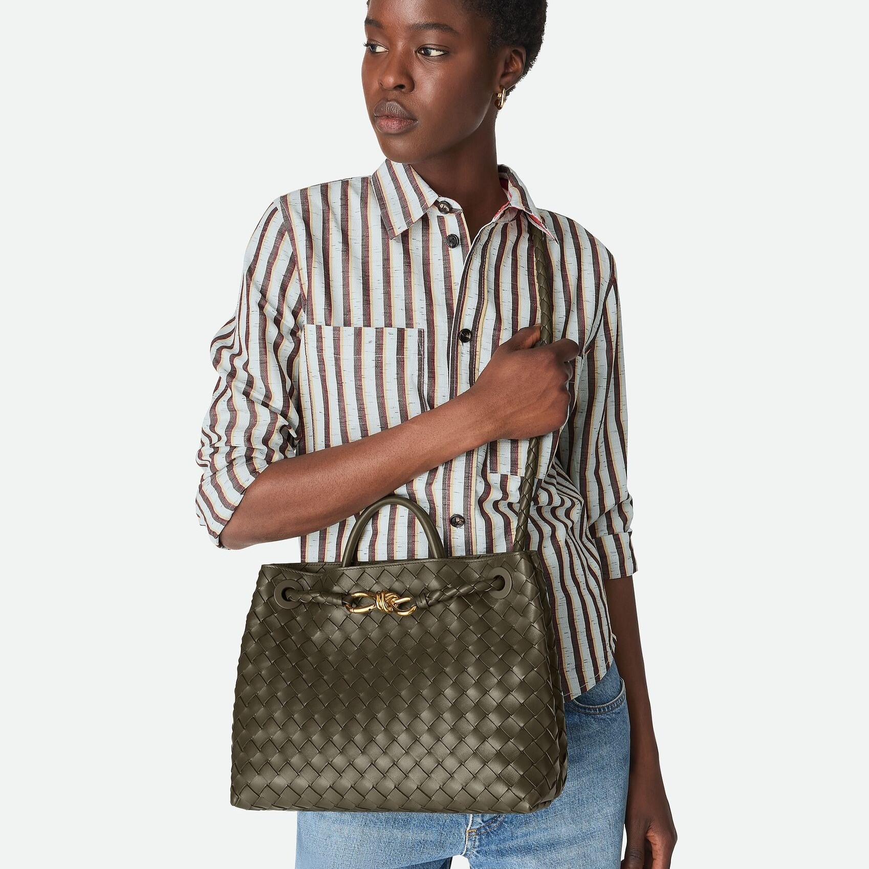 [True-to-ORIGINAL] B0tt*ga Ven*ta Medium Andiamo Cypress For Women 32cm/12.6in 766016VCPP13231