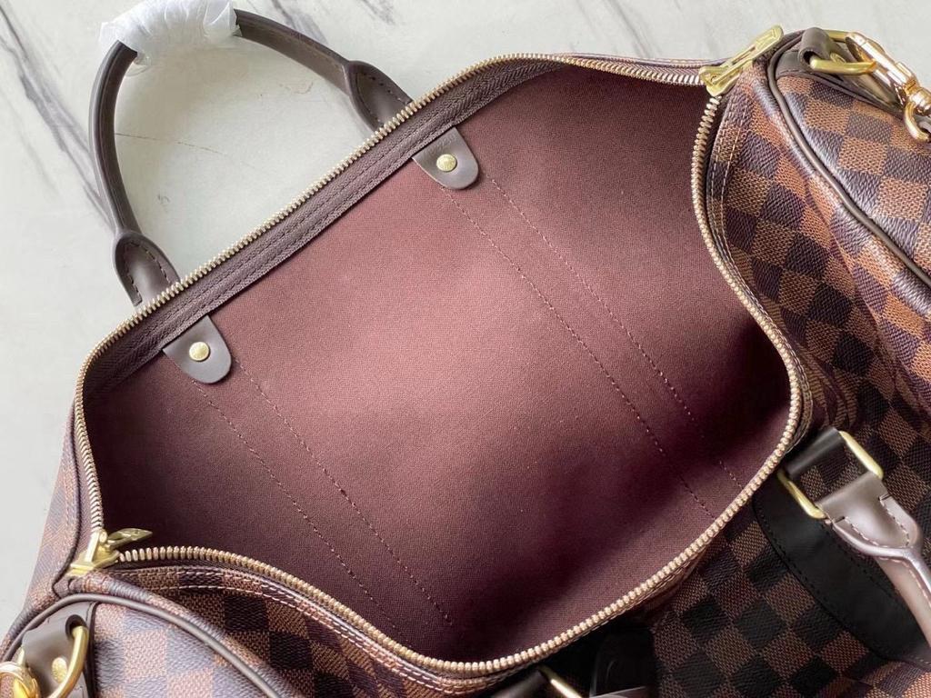 [True-to-ORIGINAL] L0vis Vvtt0n Keepall Bandoulière 50 Damier Ebene Canvas Bag Brown For Men 19.7in/50cm