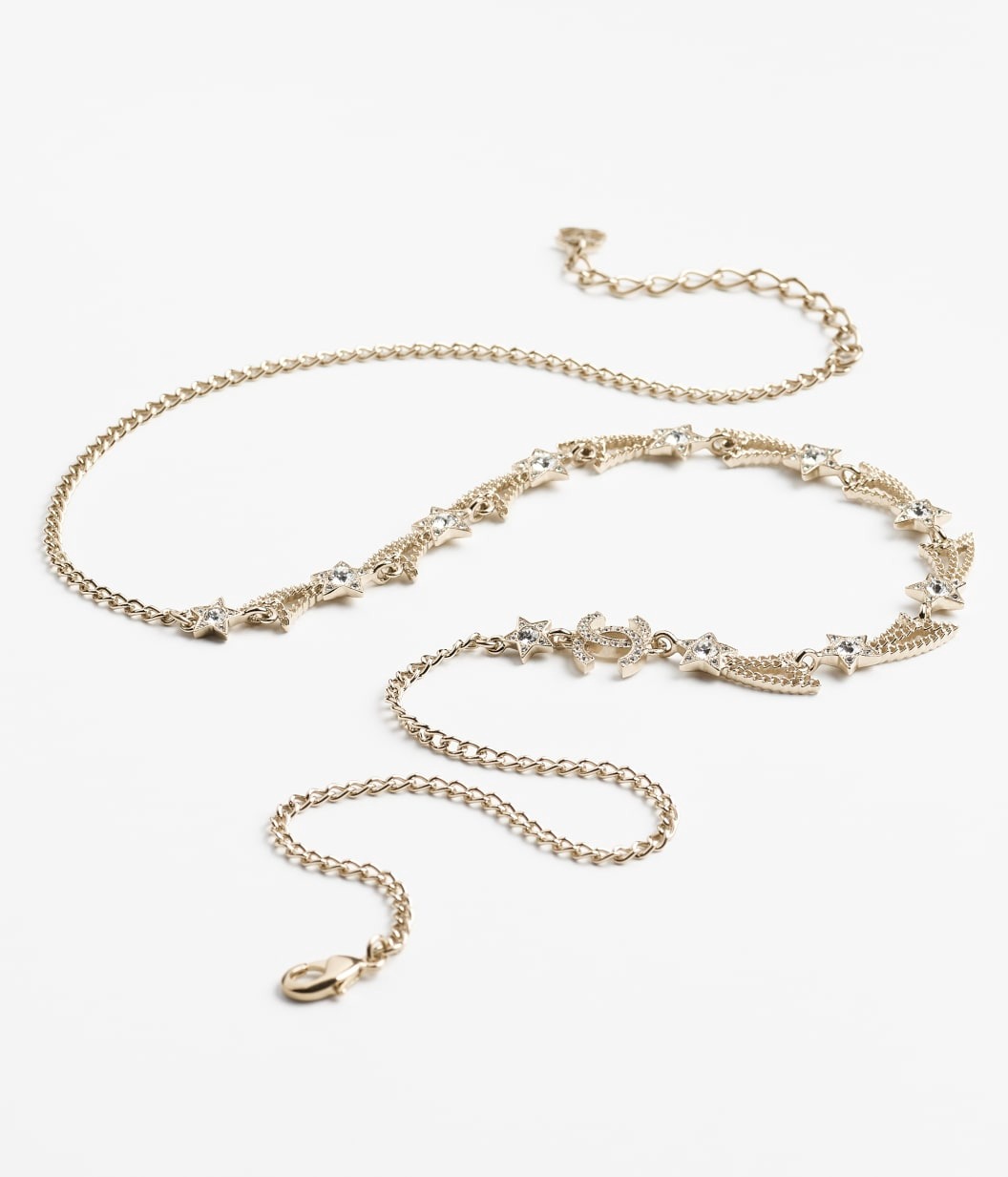 Ch**el Long Necklace Gold Crystal For Women – ABG295-B21819-U3377