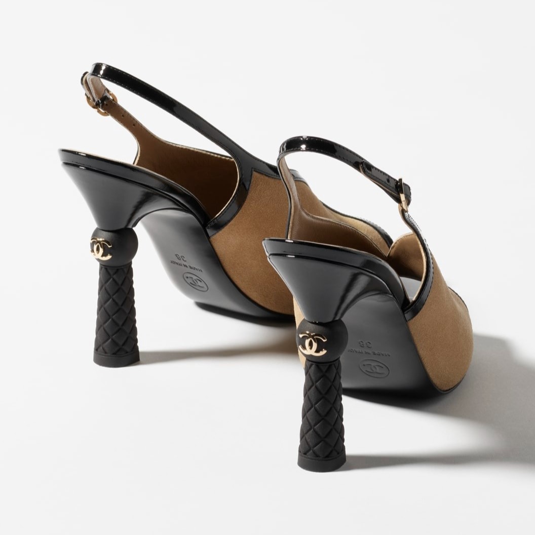 Ch**el Suede Sandals Beige/Black For Women G46538-B20969-U1768