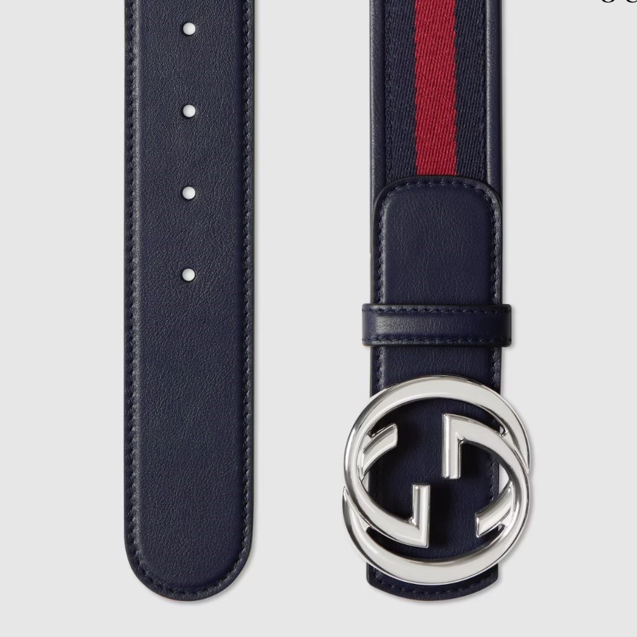 Gvc*1 Reversible Belt With Interlocking G Buckle Blue/Red 38mm For Men 849862 CWLST 4050