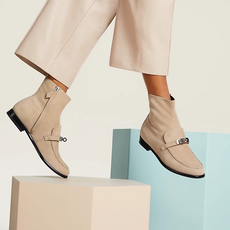 H**me5 Kelsy Ankle Boots Beige Camel For Women H251004Z D1355