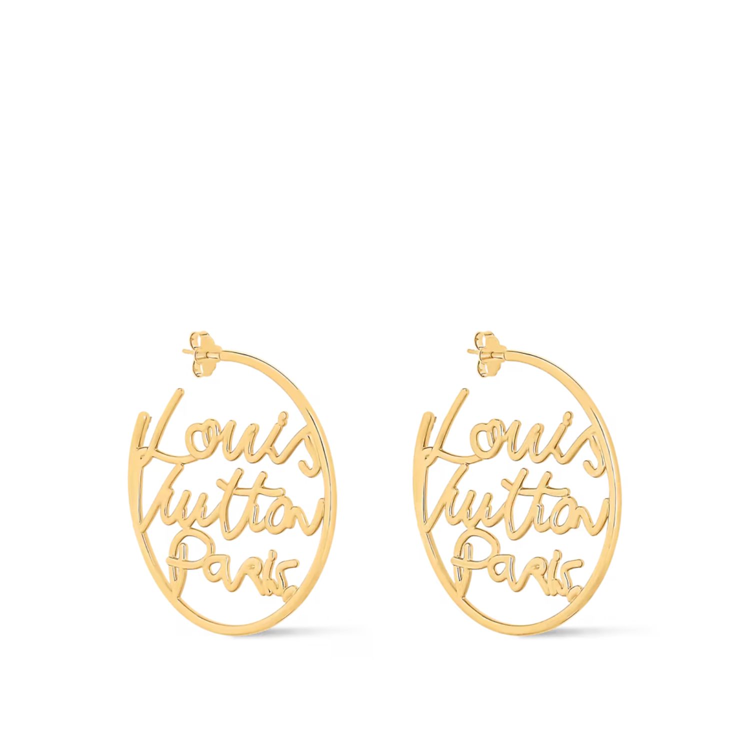 L0vis Vvtt0n Script Earrings Gold-Toned For Women – M03239