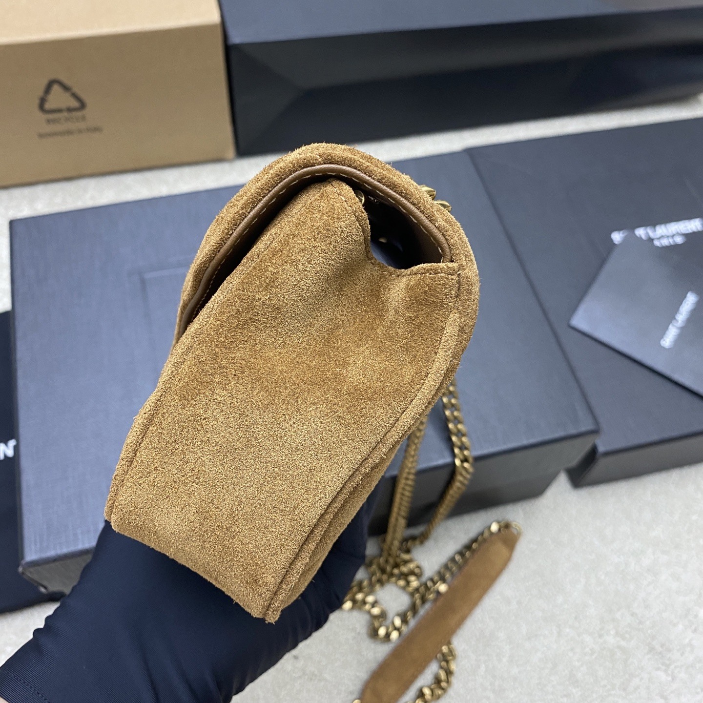 [True-to-ORIGINAL] Sa1nt Lau*nt Loulou Mini Brown For Women 20cm/7.9in