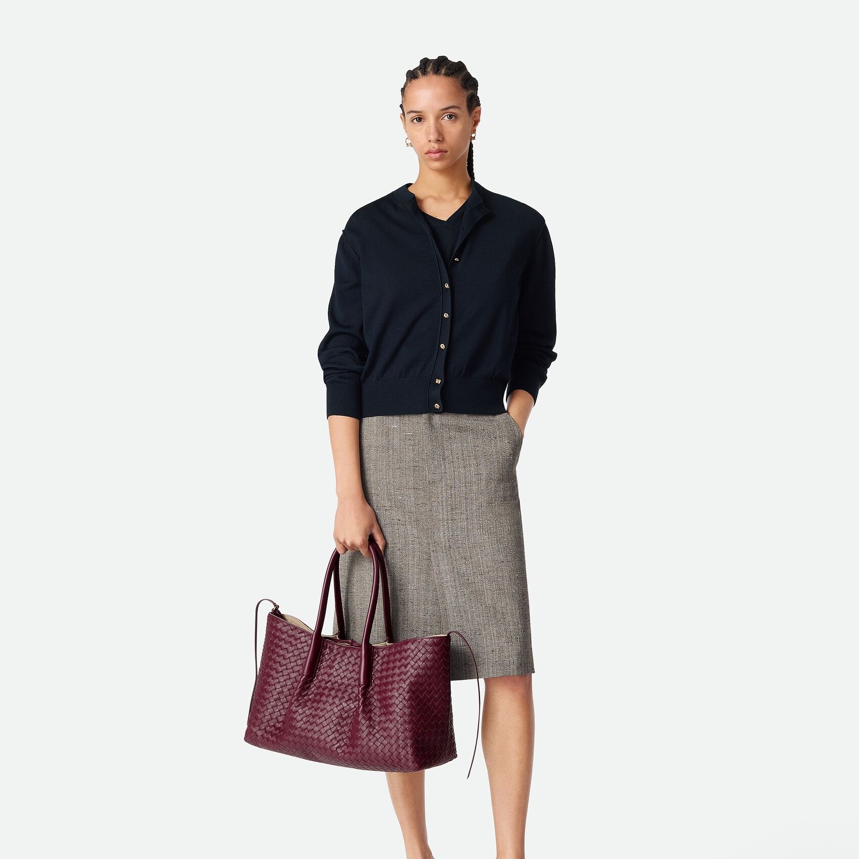 [True-to-ORIGINAL] B0tt*ga Ven*ta Medium Pinacoteca Barolo For Women 16.9in/43cm 817166V5AG12363