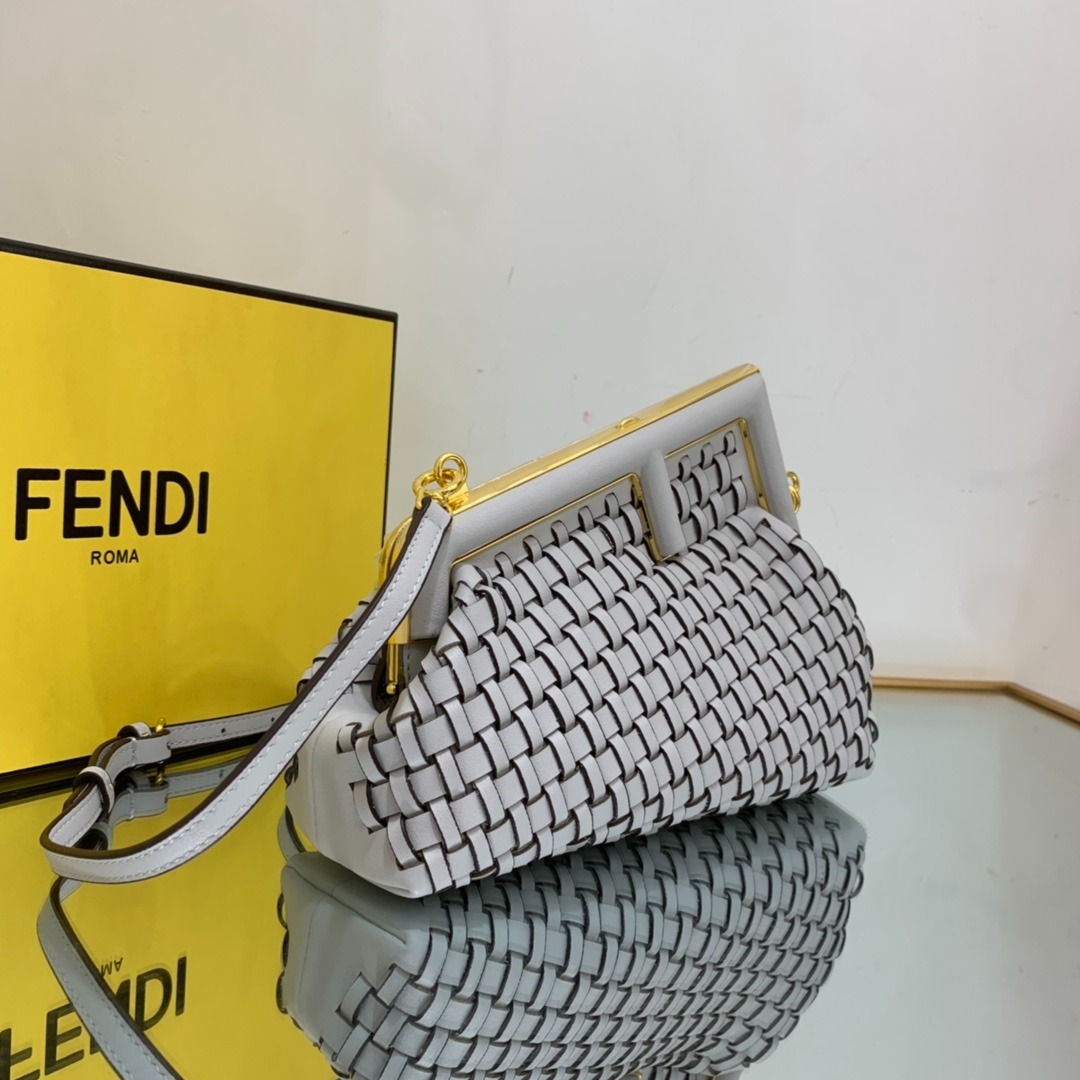 [True-to-ORIGINAL] F**di First Small Bag Grey For Women 10.2in/26cm